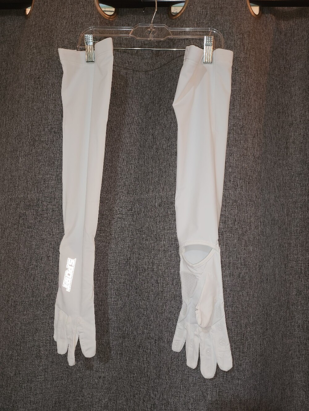 White Full-Arm UV Protecting Riding Gloves